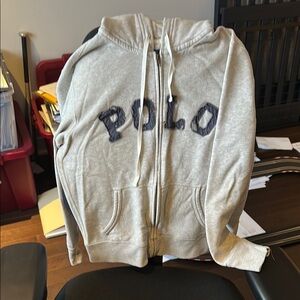 Polo Gray Zip-Up Hoodie